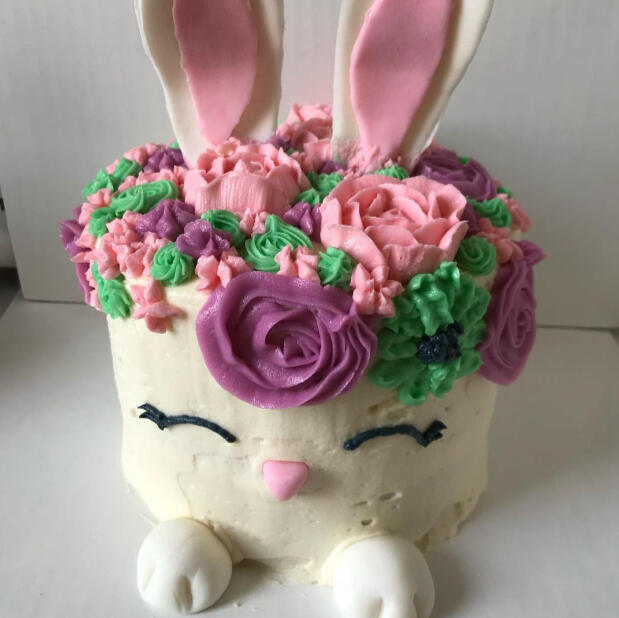 A custom rabbit cake by Rose Cottage Bakery.